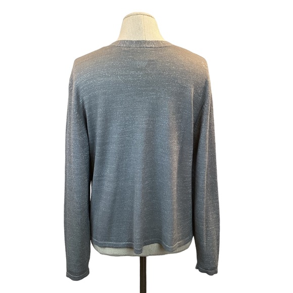 Field Manor Merino Wool Blend Cardigan Silver Metallic - Picture 2 of 6